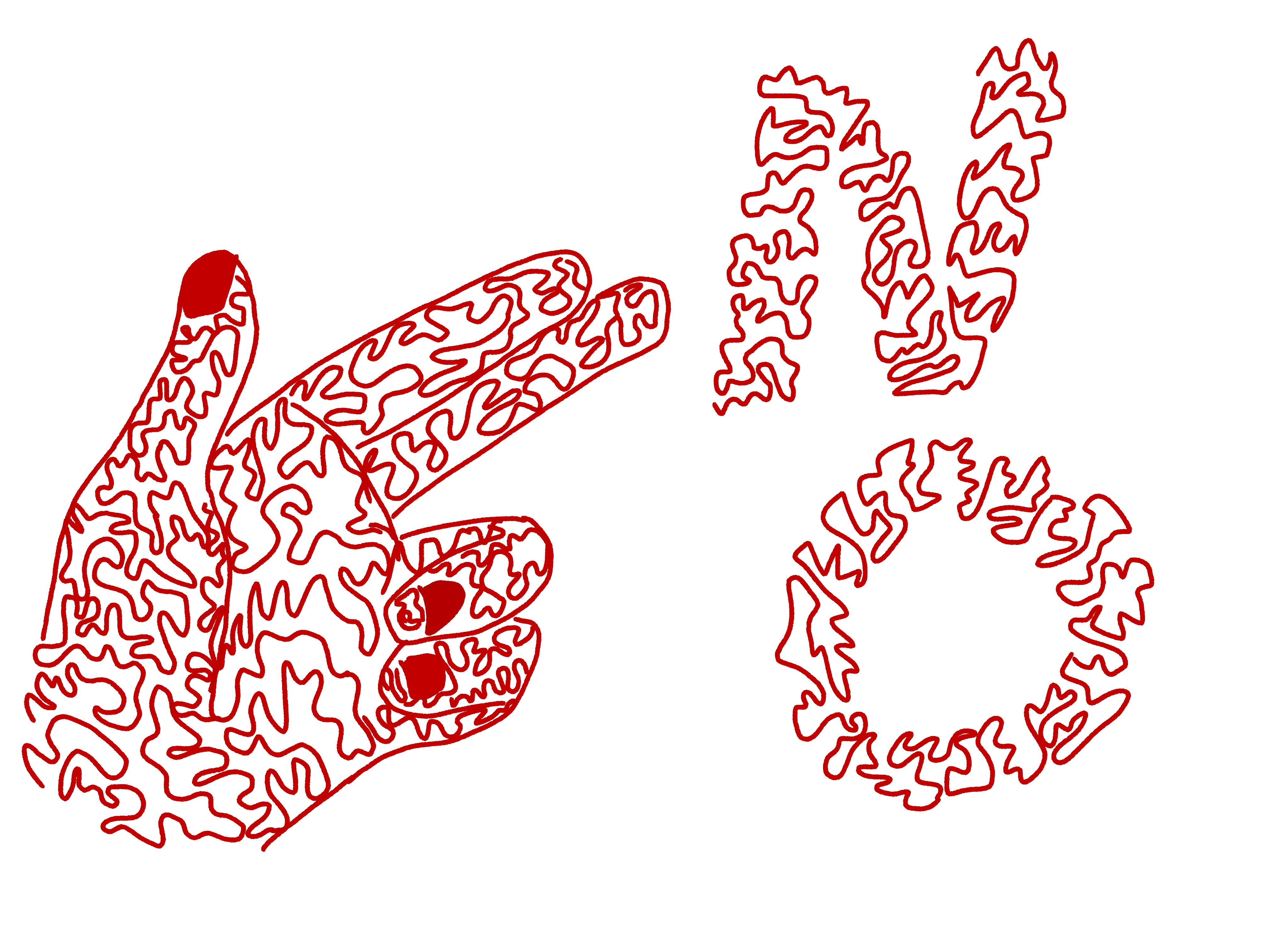 A hand making finger guns and pointing at the word no in all caps